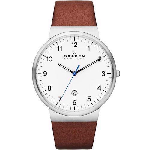Image of blank stål Klassisk quartz med tre visere herre ur fra Skagen